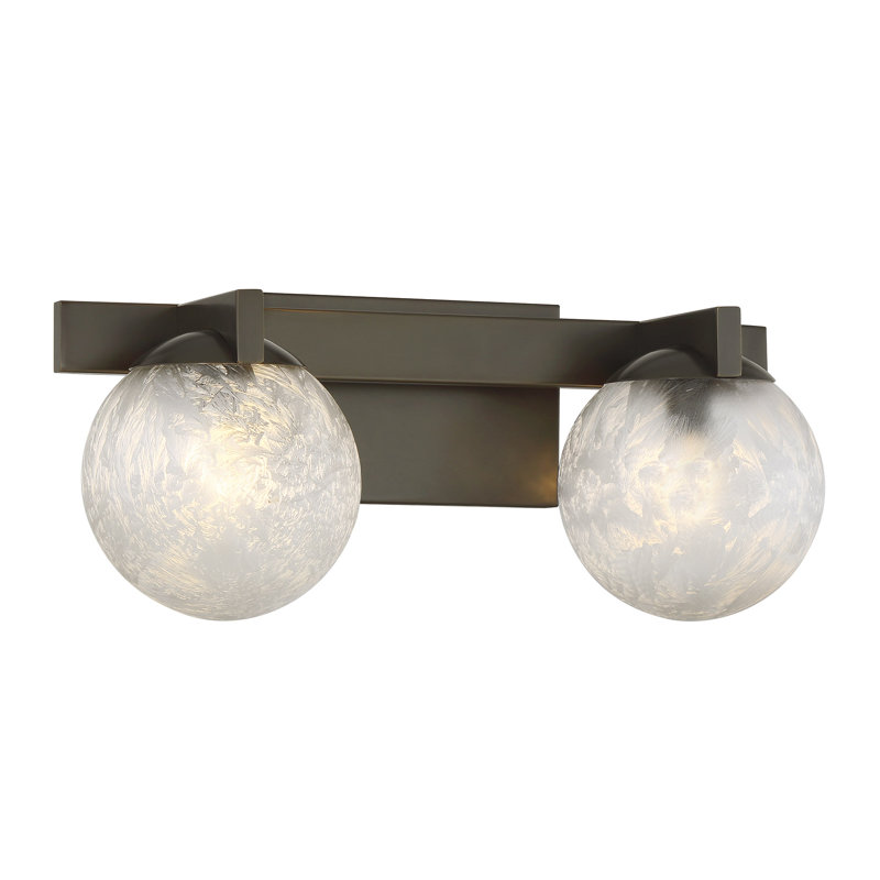 Luminaire pour meuble-lavabo Darien, Bronze, H 7,25 po x l 17 po x P 5,88 po, Deux lumières
