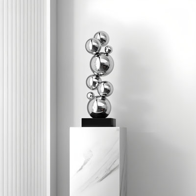 23.62"Modern silver stainless steel artwork