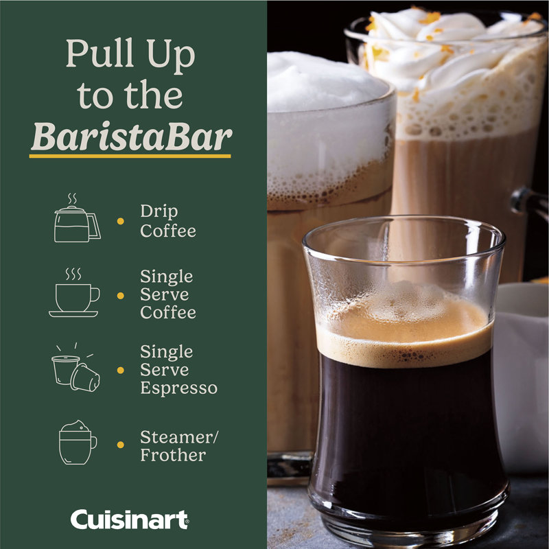 COFFEE CENTER BARISTA BAR 4-IN-1 COFFEEMAKER, Silver Glass, 12 cups, Glass