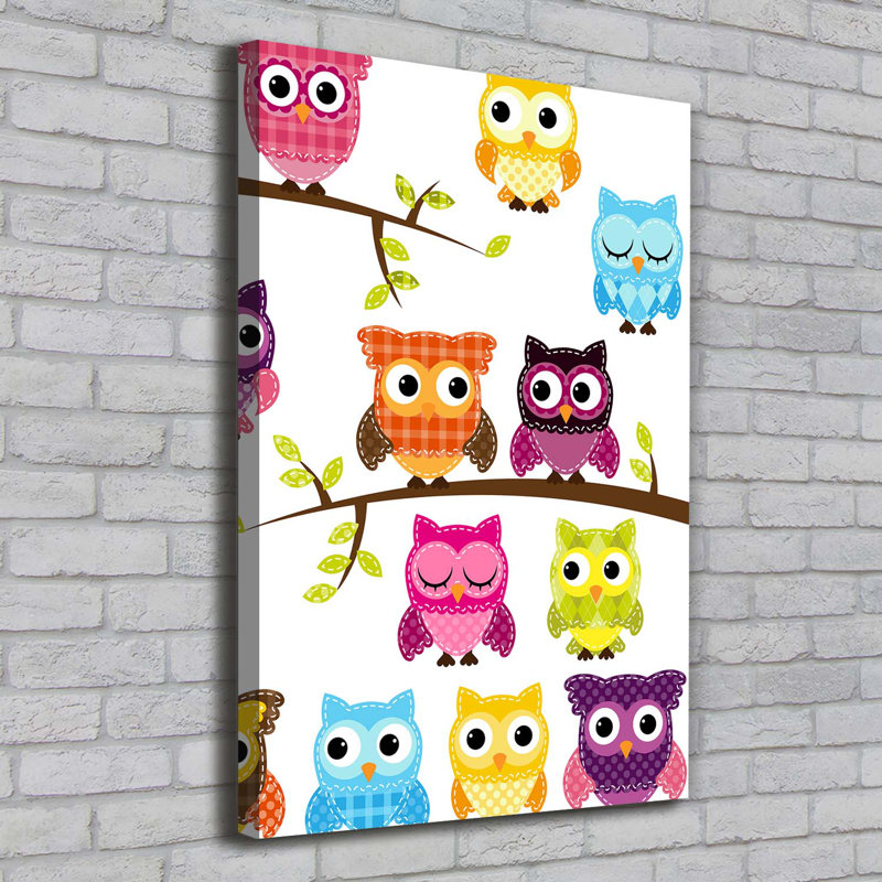 Colourful Owls - Wrapped Canvas Print