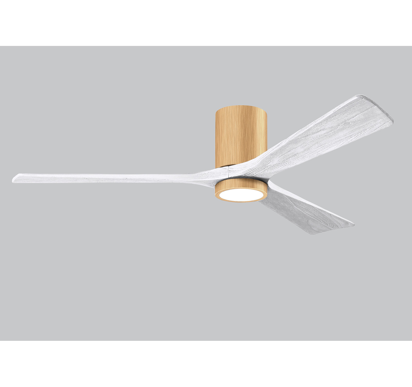 Olivier Ceiling Fan with LED Light Kit, Matte White, Light Maple, 60"