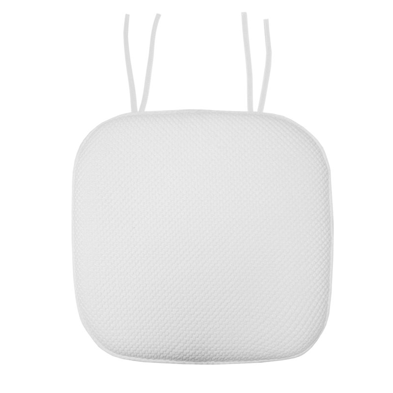 Coussin de chaise antidérapant en mousse à mémoire de forme 16 po x 16 po avec attaches Honeycomb, 2, Blanc