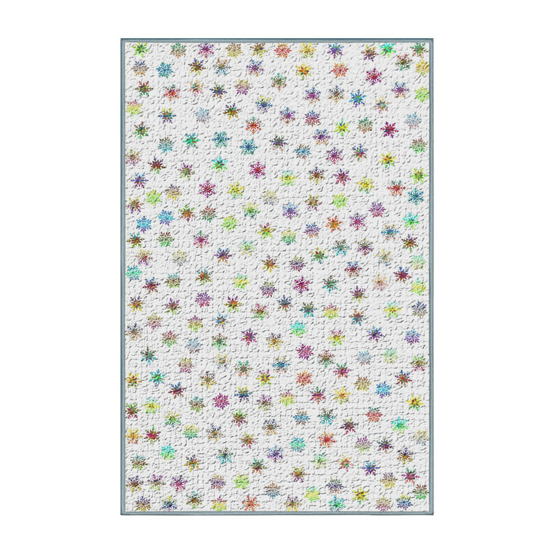Tapis zone grise flocons, Rectangle 2 pi x 5 pi