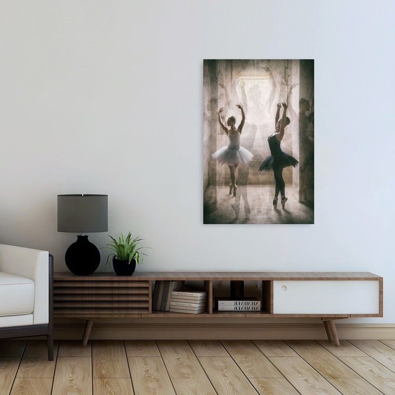 Affiche murale classique, élégante et onirique représentant des danseuses de ballet éthérées, 48" H x 32" W