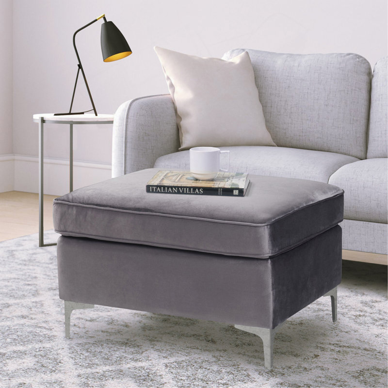 Repose-pieds décoratif rectangulaire （SEULEMENT UN OTTOMAN), Grey