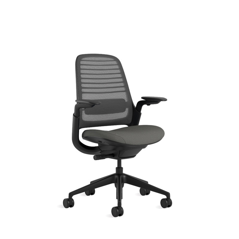 Steelcase Series 1 with CarbonNeutral Product Certification, Black, Black, Hard Floor