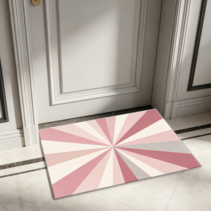 Retro Sunburst Pink carpet-easy to clean, machine-washable, soft and comfortable; suitable for door mats, kitchens, living rooms, bedrooms, corridors, and laundry areas. Easy to clean, durable carpet for home decoration.