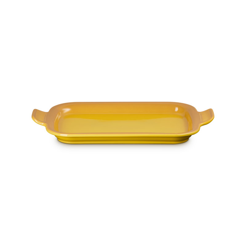 Le Creuset Stoneware Shallow Rectangular Dish With Platter Lid, 3 Qt. - Nectar