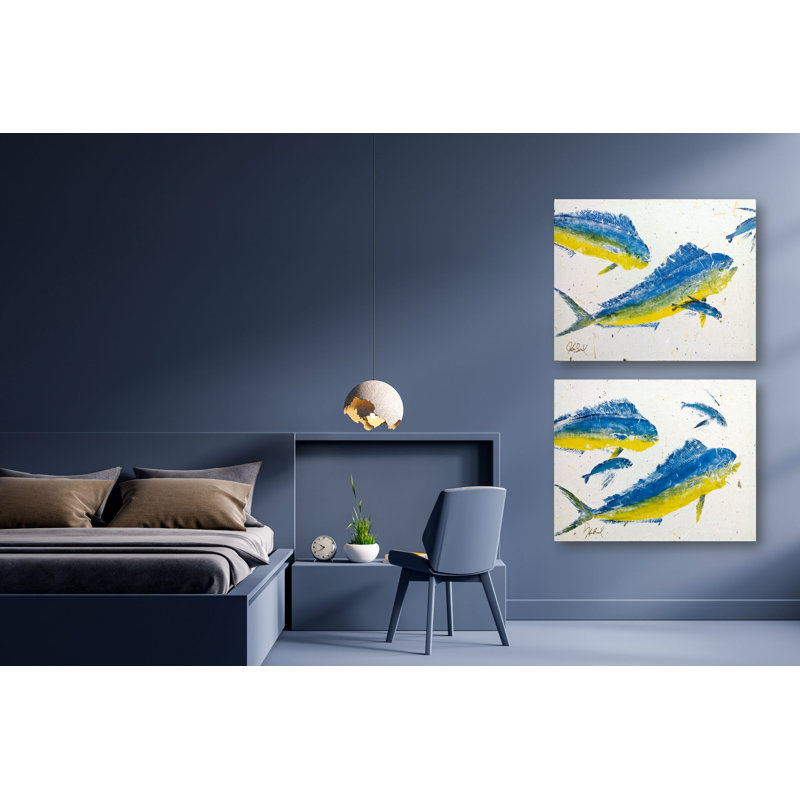 Mahi Set By John Beard - Gallery Wrapped Canvas Print Print by John Beard, 30" H x 40" W x 2" D, Wrapped Canvas