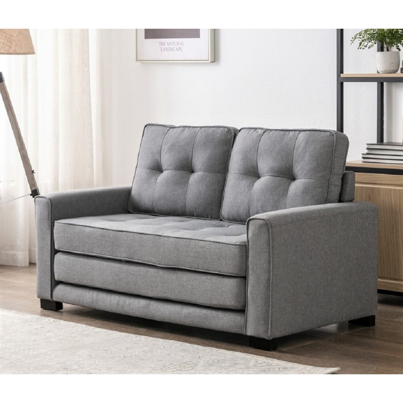 Lizeth Upholstered 58'' Loveseat, Light Gray