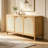 Rattan Weave Arch Five Legged Buffet Table