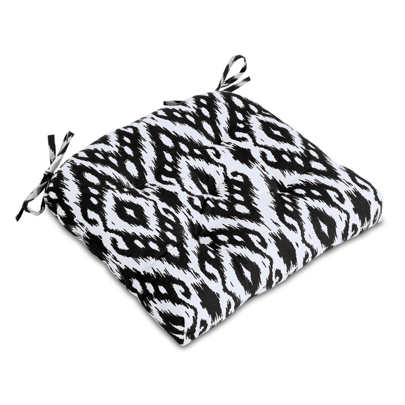 Outdoor 3'' Dining Chair Chair Pad, Black