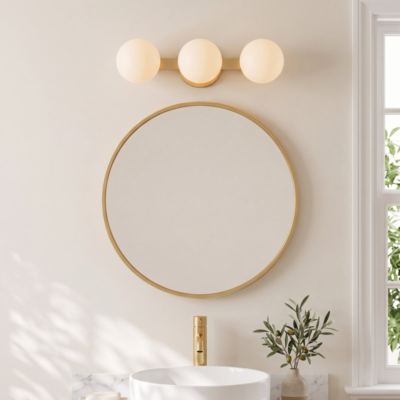 Samson 3 - Light LED Vanity Light, Aged Brass