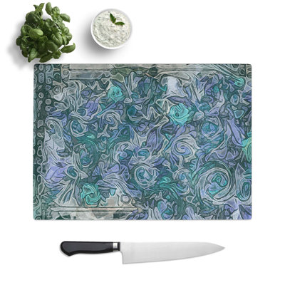 Tempered Glass Roses Chopping Board