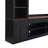 Farmhouse 4-Piece Entertainment Wall Unit Set With Bookshelf For Tvs Up To 70", Walnut TV Stand With Adjustable Shelves, Mid-Century Large Media Console With Wine Rack For Living Room-849740902