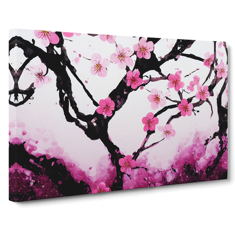 Cherry Blossom Tree Flowers Vol.1 - Wrapped Canvas, 35cm H x 50cm W x 3cm D