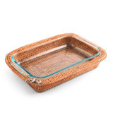 Rectangle Rattan Casserole Set