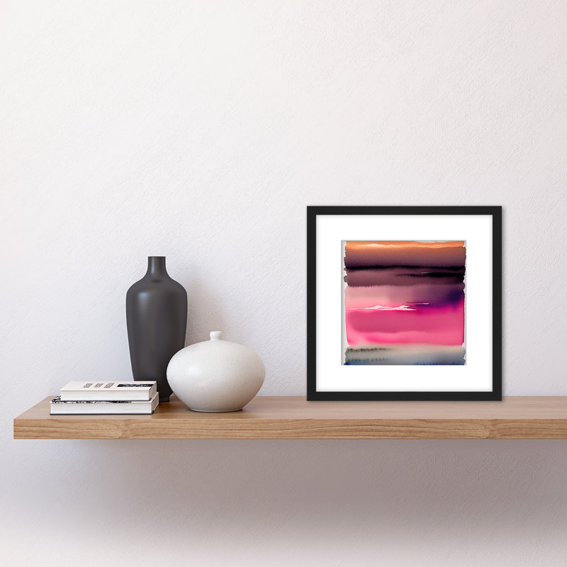 Sunset Lake Abstract Watercolour Soft - Single Picture Frame Painting
