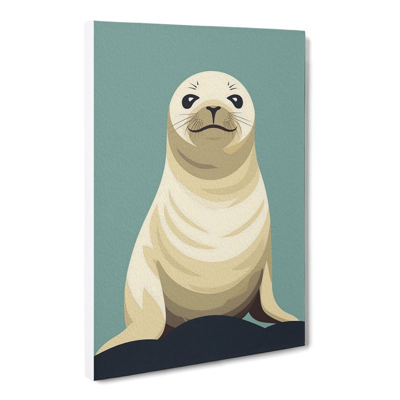 Seal Minimalism Art - Wrapped Canvas, 50cm H x 35cm W x 3cm D