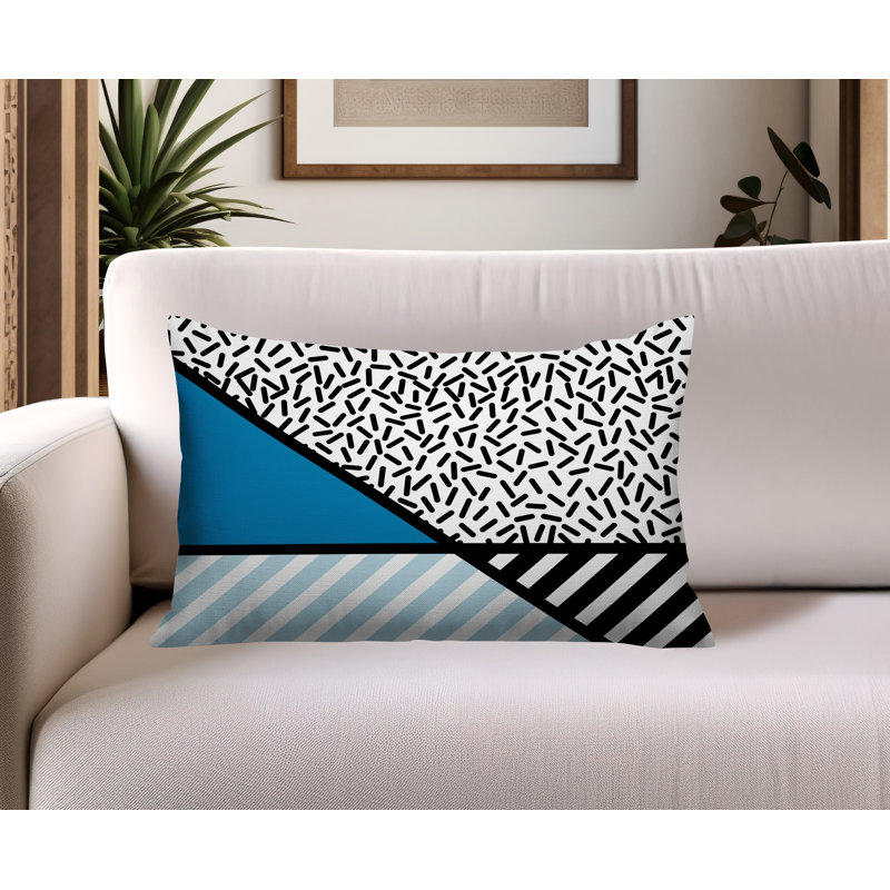 Oreiller rectangulaire intérieur / extérieur Shapira, Rectangulaire H 18 po x l 25 po, Turquoise