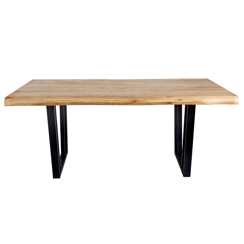 Canfield Rectangular Wood Top Dining Table, 75cm H x 180cm L x 100cm W, Oak