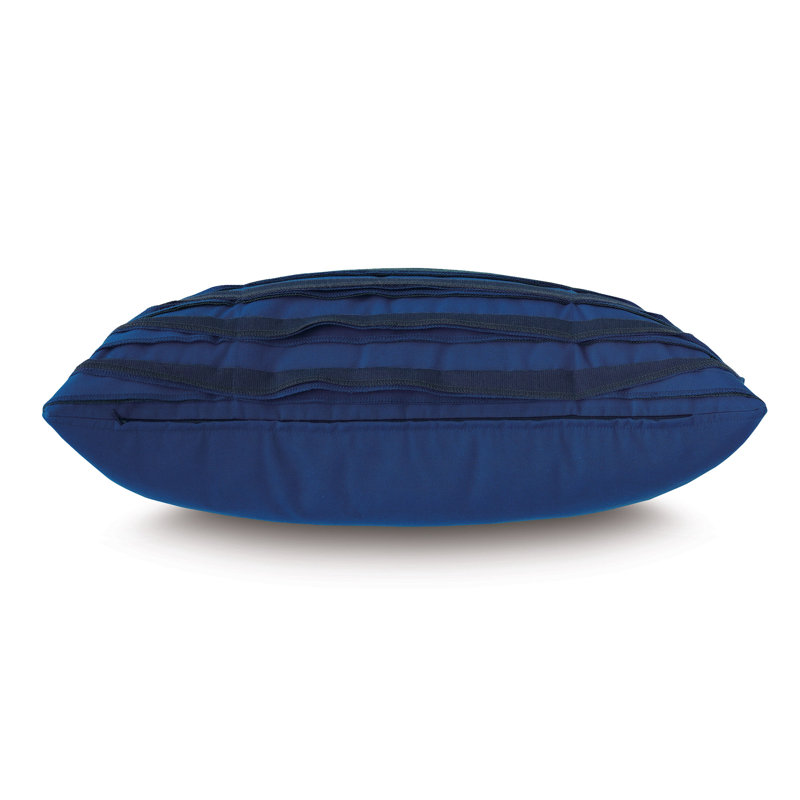 Plisse Lumbar Indoor/Outdoor Pillow Cover & Insert, Sail Admiral/Spring Indigo