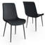 Ensemble de chaises de salle à manger modernes en cuir noir, structure en métal pour la cuisine à domicile