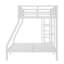 Lit superposé simple au-dessus de double en métal pour les adolescents et les adultes, peu encombrant / sans sommier tapissier, blanc