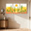 Cactus, paysage désertique avec cactus et soleil, ensemble de 3 impressions sur toile