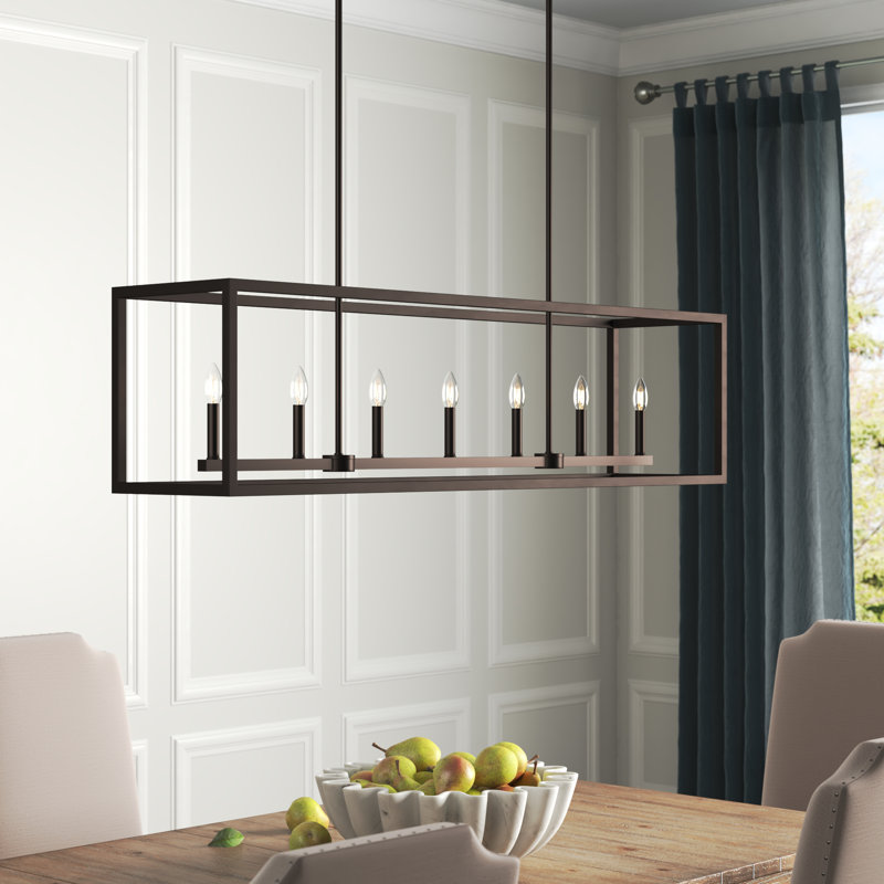 Moffet Street Long Seven Light Island Pendant from Generation Lighting , Burnt Sienna, Not Energy Star, No