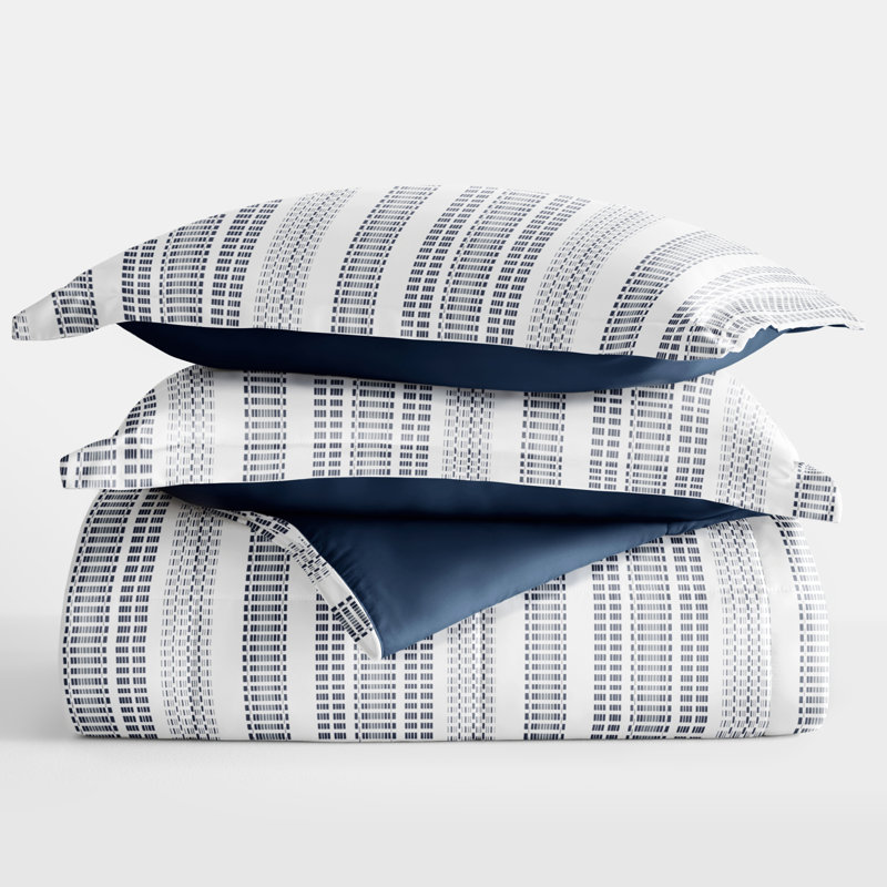 Twin Blue and White Down Alternative Reversible Comforter Set