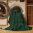 Machine Washable Solid Green Area Rug-1364000748