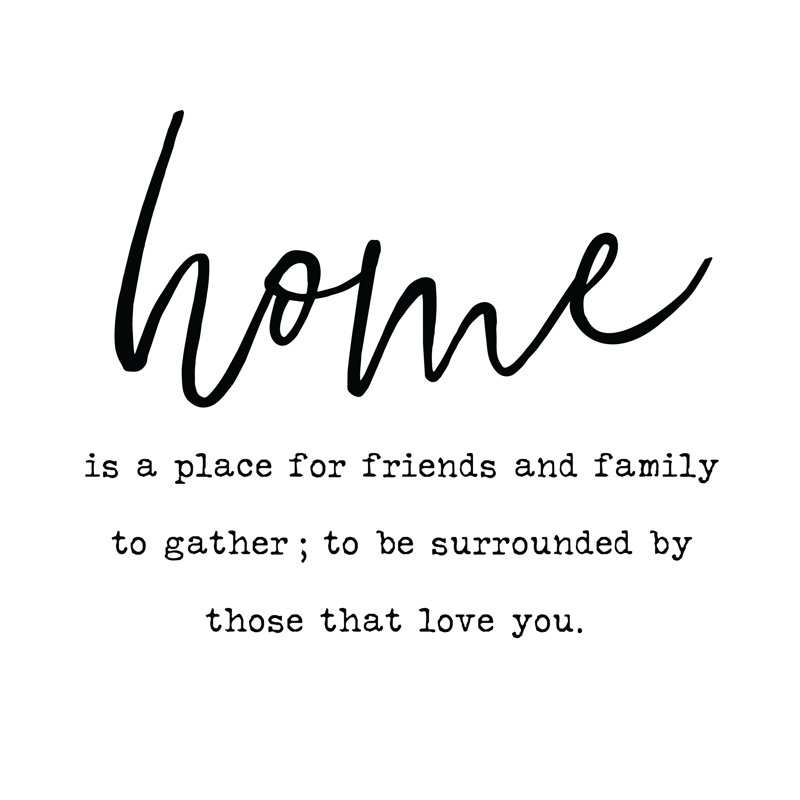 Home Is For Friends And Family, 30cm H x 30cm W x 3.8cm D