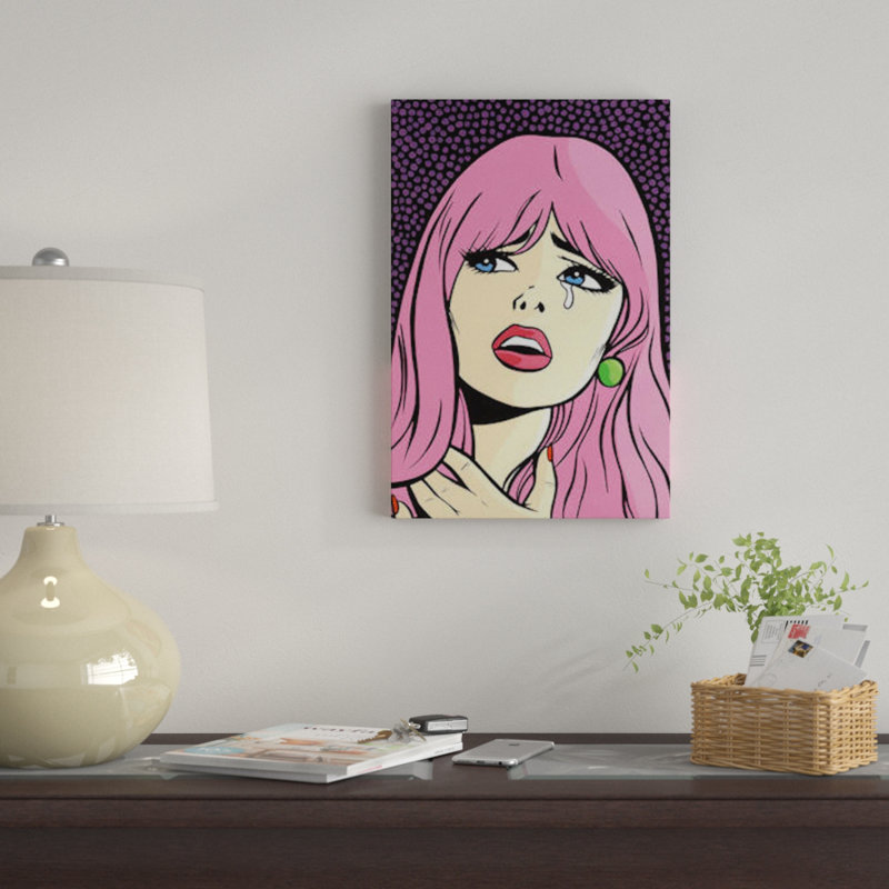 « rose cheveu en pleurs », impression sur toile, H 40 po x l 26 po x P 1,5 po, Toile tendue, Pas de tapis