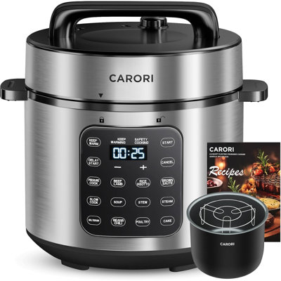 8Qt Silver Electric Pressure Cooker, 9-in-1 Multi Cooker, IMD Touchscreen, Non-Stick Pot, Safe Venting