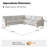 Terren Farmhouse Sectional Sofa with Rolled Arm and Solid Wood Spindle Legs-1943077521