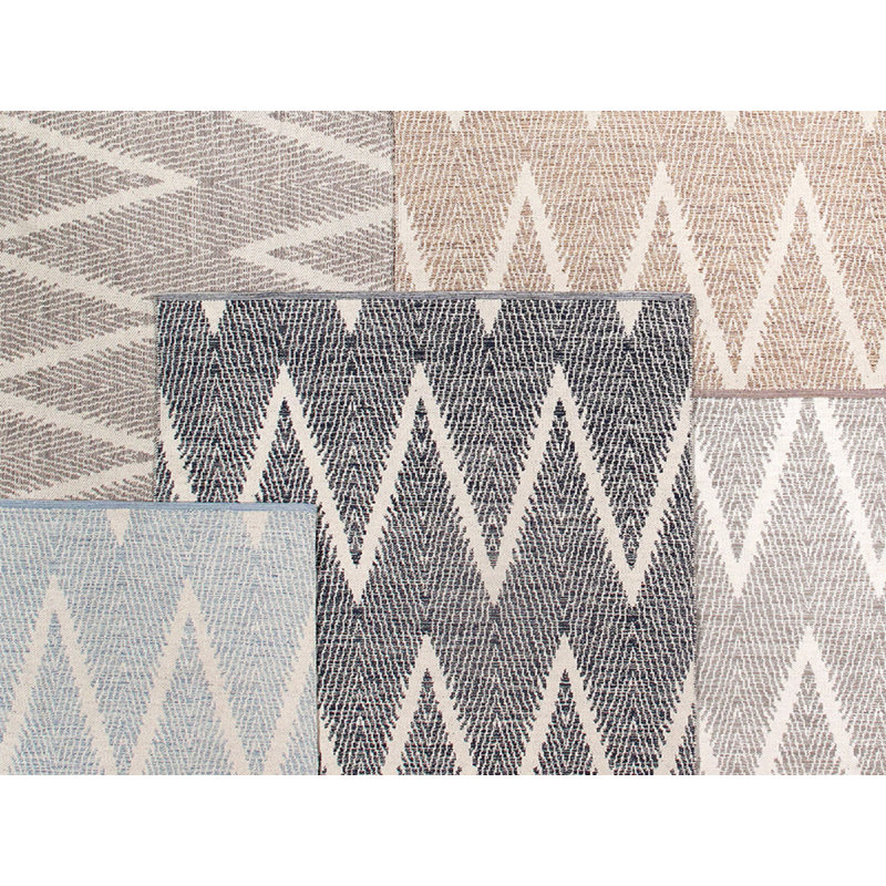 Contemporary Chevron Hand-Woven Cotton Rug, 5' x 8', Gray