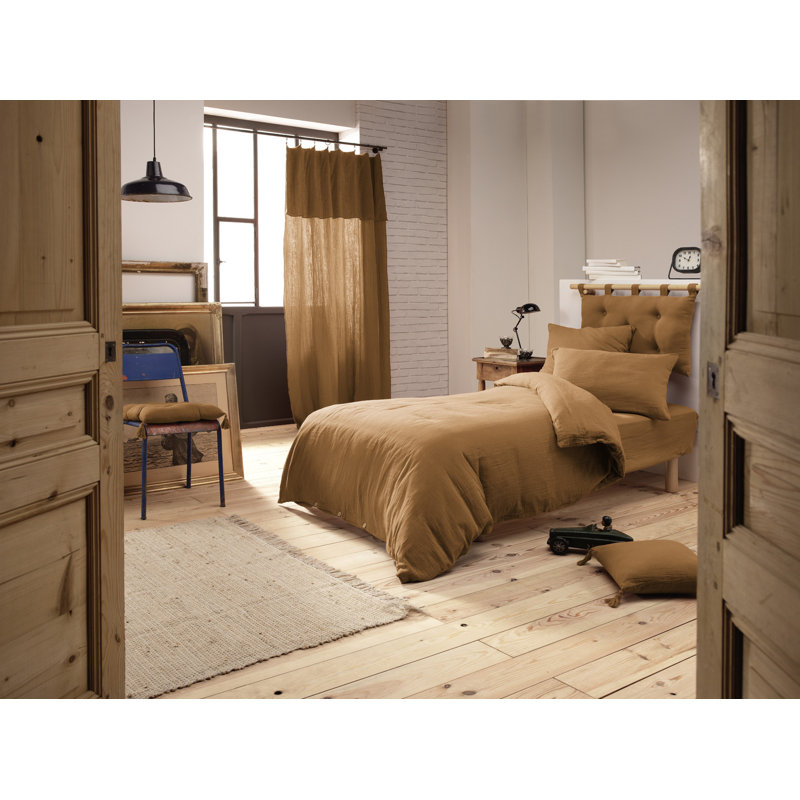 Knopp Cotton Solid Colour Duvet Cover, 140 x 220cm Duvet Cover, Brown