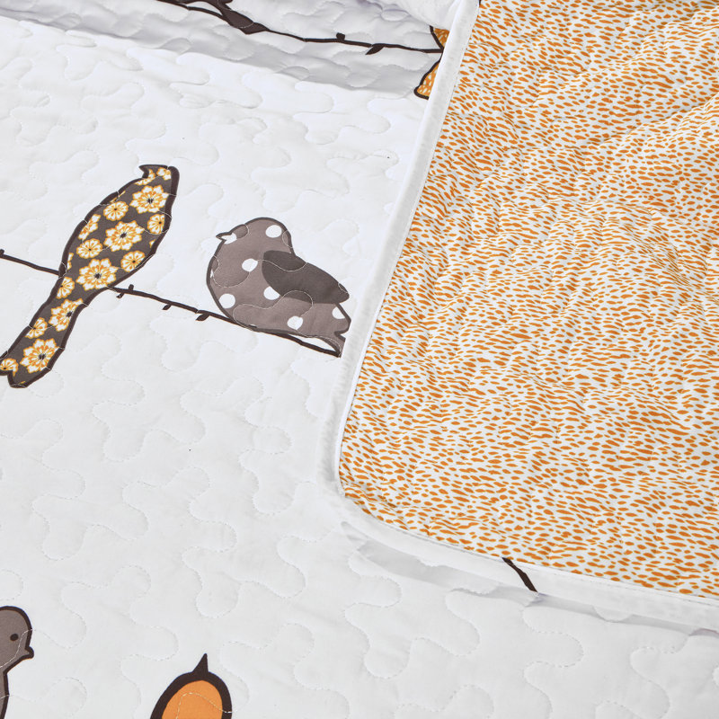 Jeté Rowley Birds, Grand, Jaune / gris