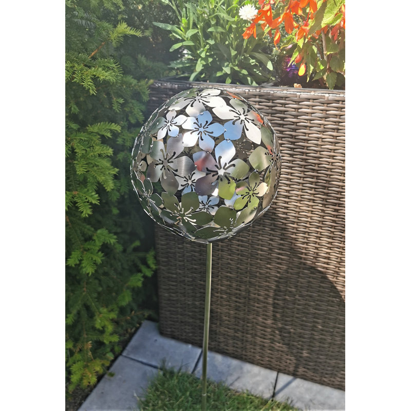Cayo Stainless Steel Gazing Ball, 100cm H x 20cm W x 20cm D