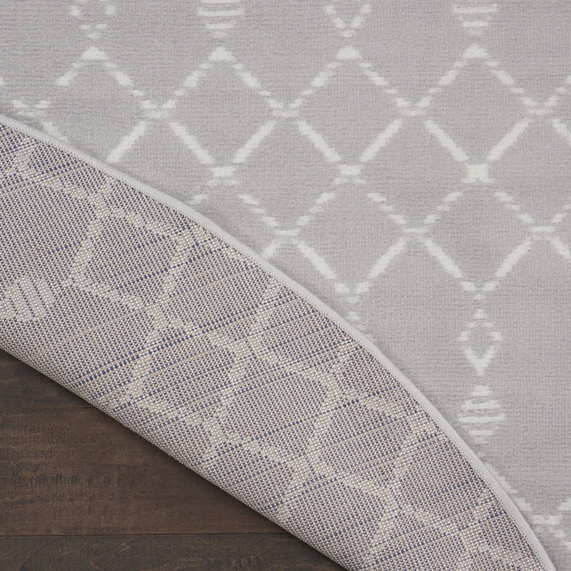 Tapis gris / ivoire Casimier, Rond 8 pi