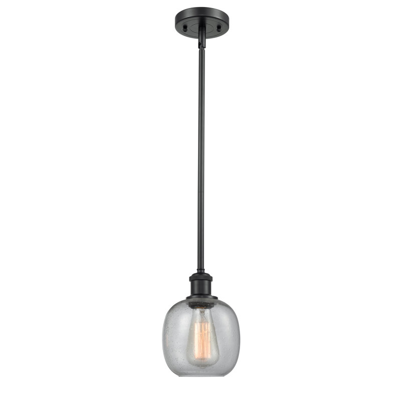 Carlucci 1 - Light Single Pendant, Matte Black, Seedy, No Bulb Included