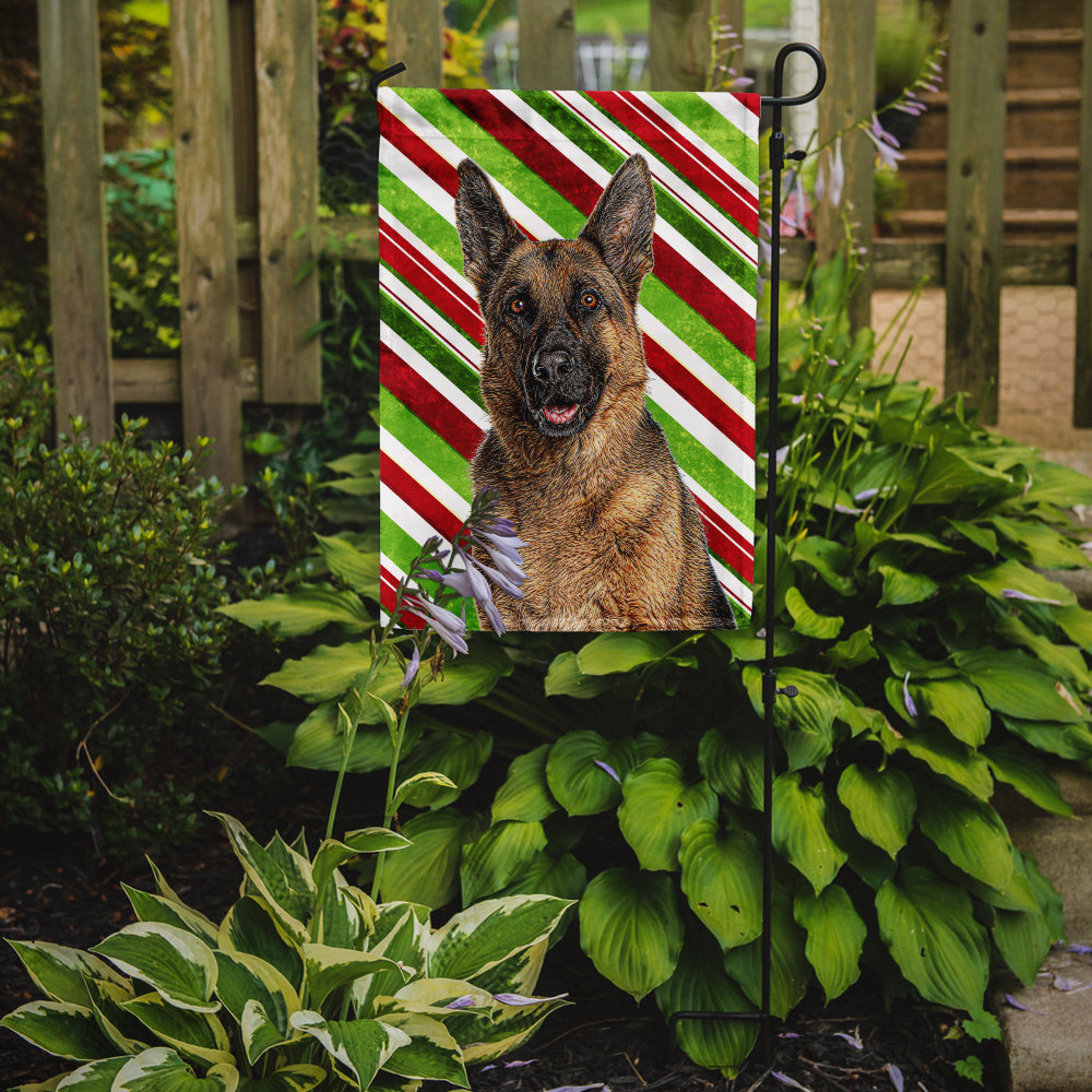 Avarielle Candy Cane Holiday Christmas German Shepherd 2-Sided Garden Flag The Holiday Aisle® 