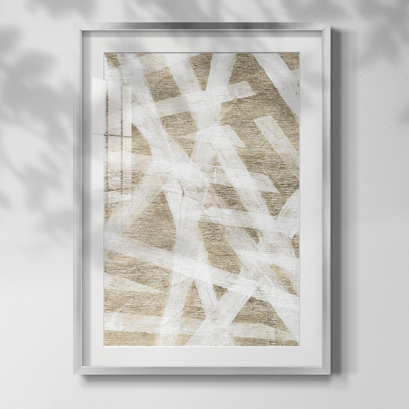 Impression encadrée Mallumo I, Papier avec cadre argenté, Blanc