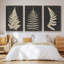 Linen Fern I - ensemble de 3 reproductions sur toile-15951351-15951349