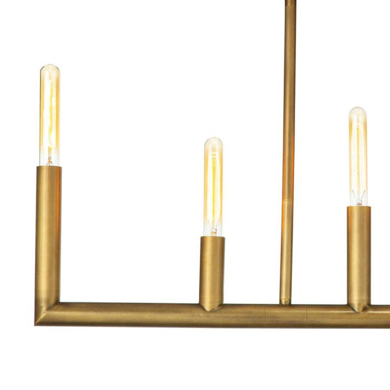 Light Wolf Brass Dimmable Kitchen Island Linear Chandelier, Laquered Chrome, 40" Width x 2" Depth x 16" Height