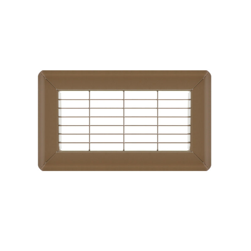 Gril de plancher brun de gros calibre, H 0,9 po x l 4 po x L 8 po
