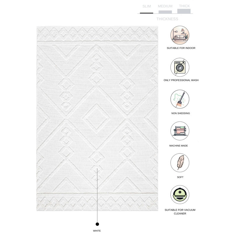 Stoiko Geometric Indoor Rug, Rectangle 6'7" x 9'7"