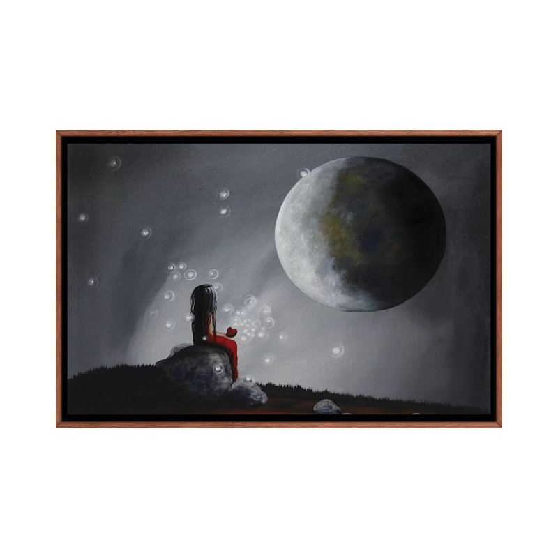 A Time To Dream by Moonlight Art Parlour - Painting on Canvas, 66.04 cm H x 45.72 cm W, Classic Brown Wood Framed
