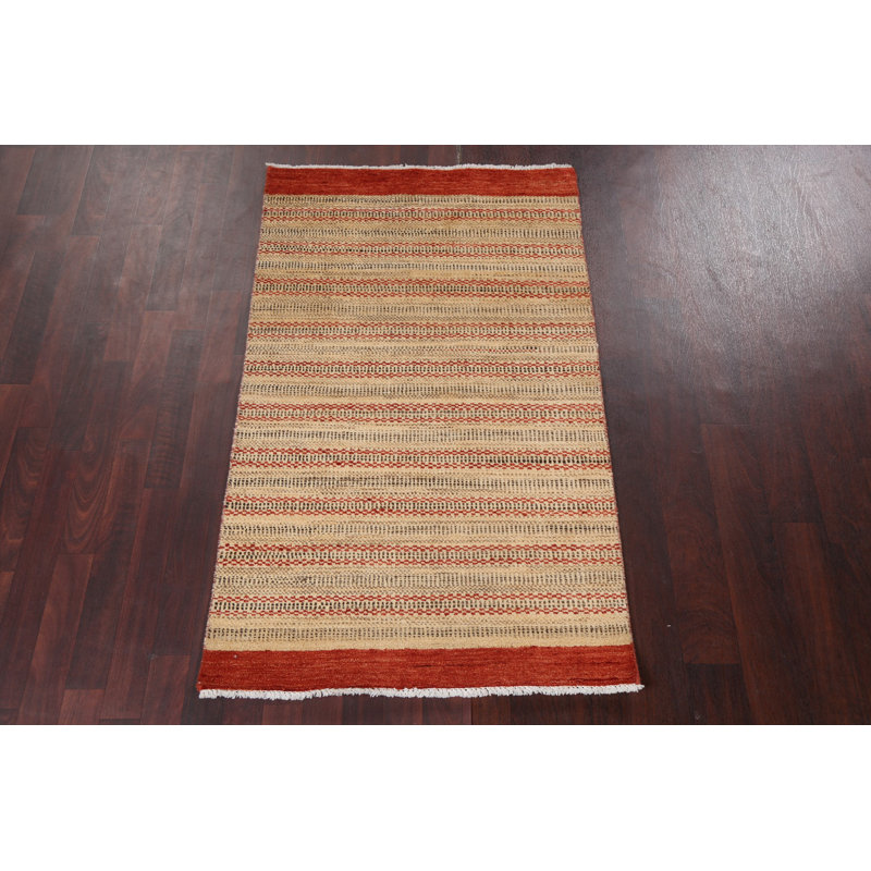 Striped Gabbeh  Handmade Wool Rug 3x5